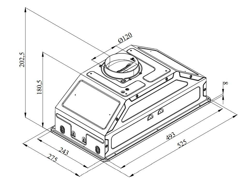 Ferre CH500P-BL 50 cm Built-in Cooker Hood - Ferre Cooker