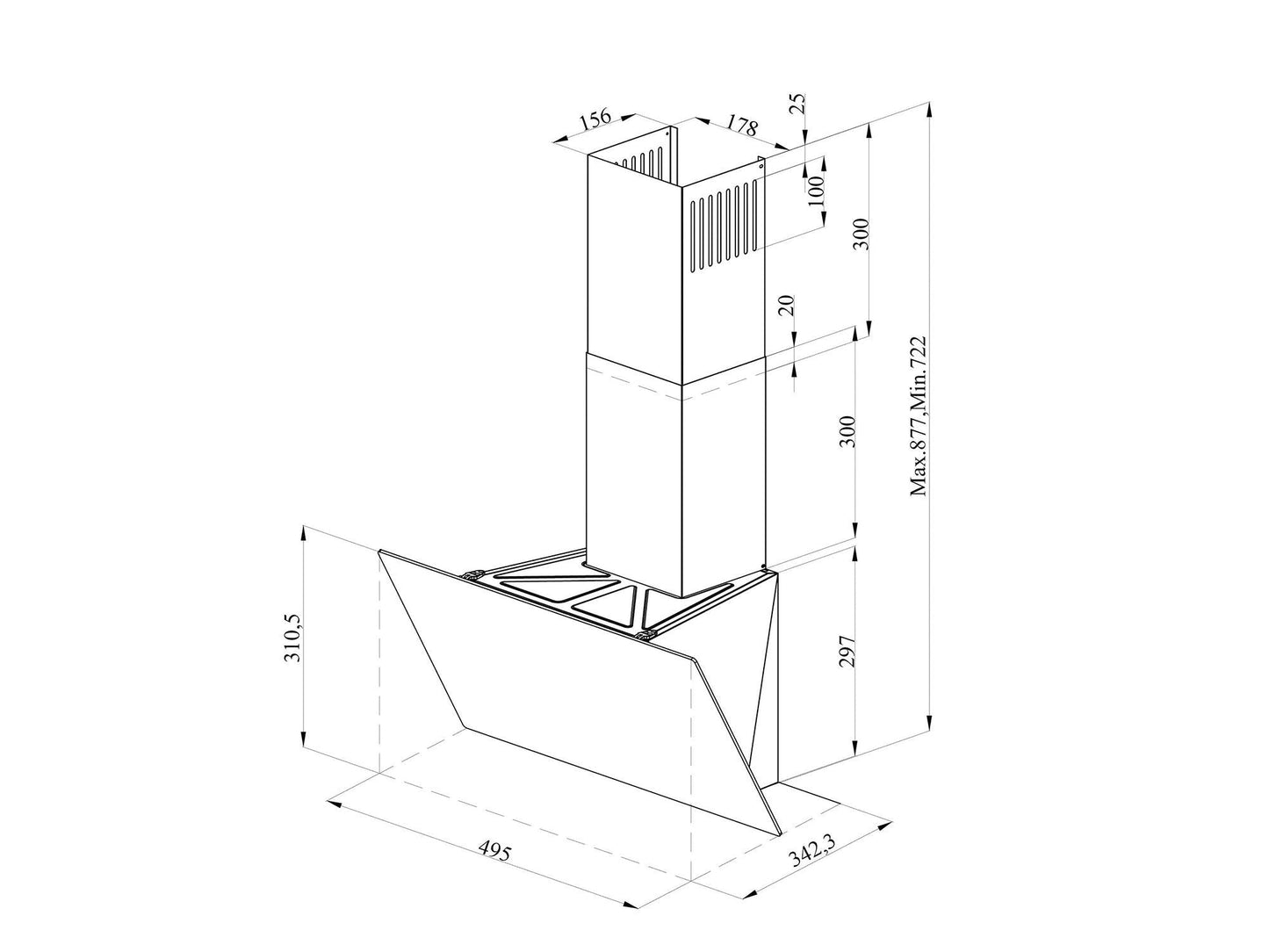 Ferre H501P-BL 50cm Cooker Hood - Ferre Cooker