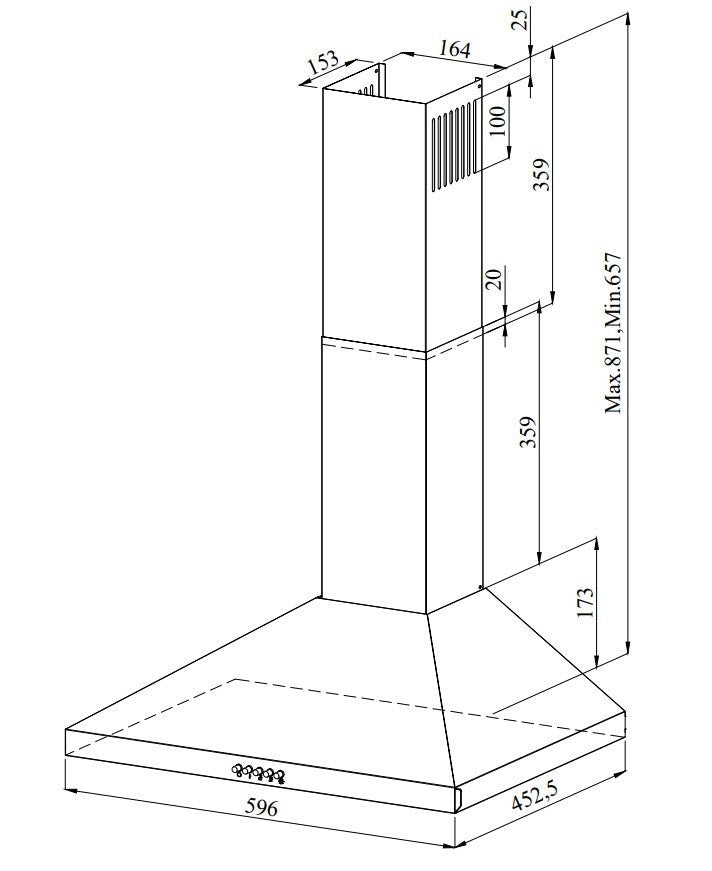 Ferre PH600-PWH 60cm Pyramid Hood White - Ferre Cooker