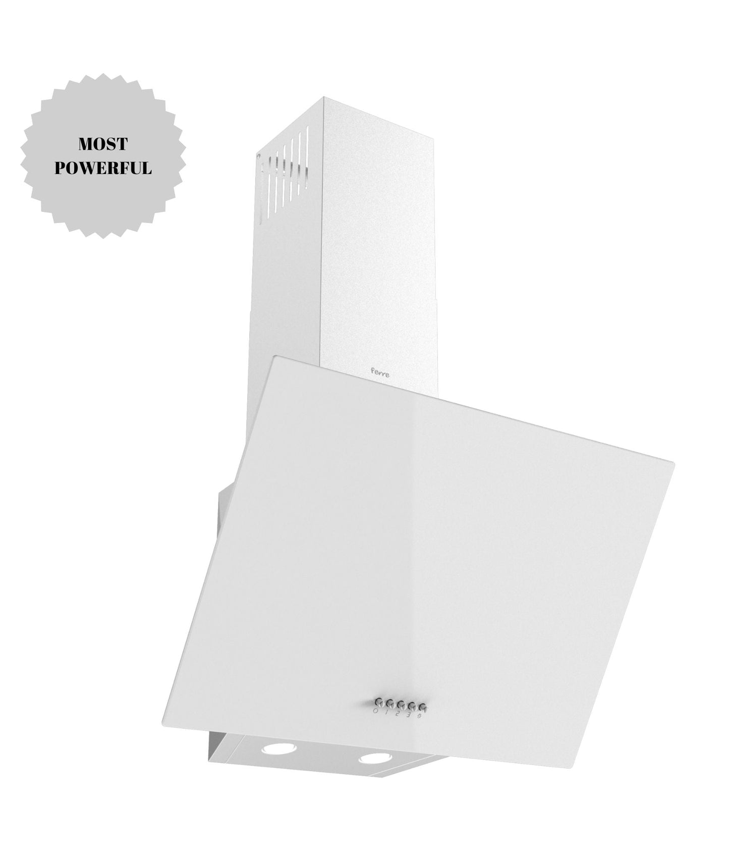 Most Powerful Ferre H601P-WH-S35 60cm Cooker Hood : Extraction Rate: 650 m³/h - Ferre Cooker