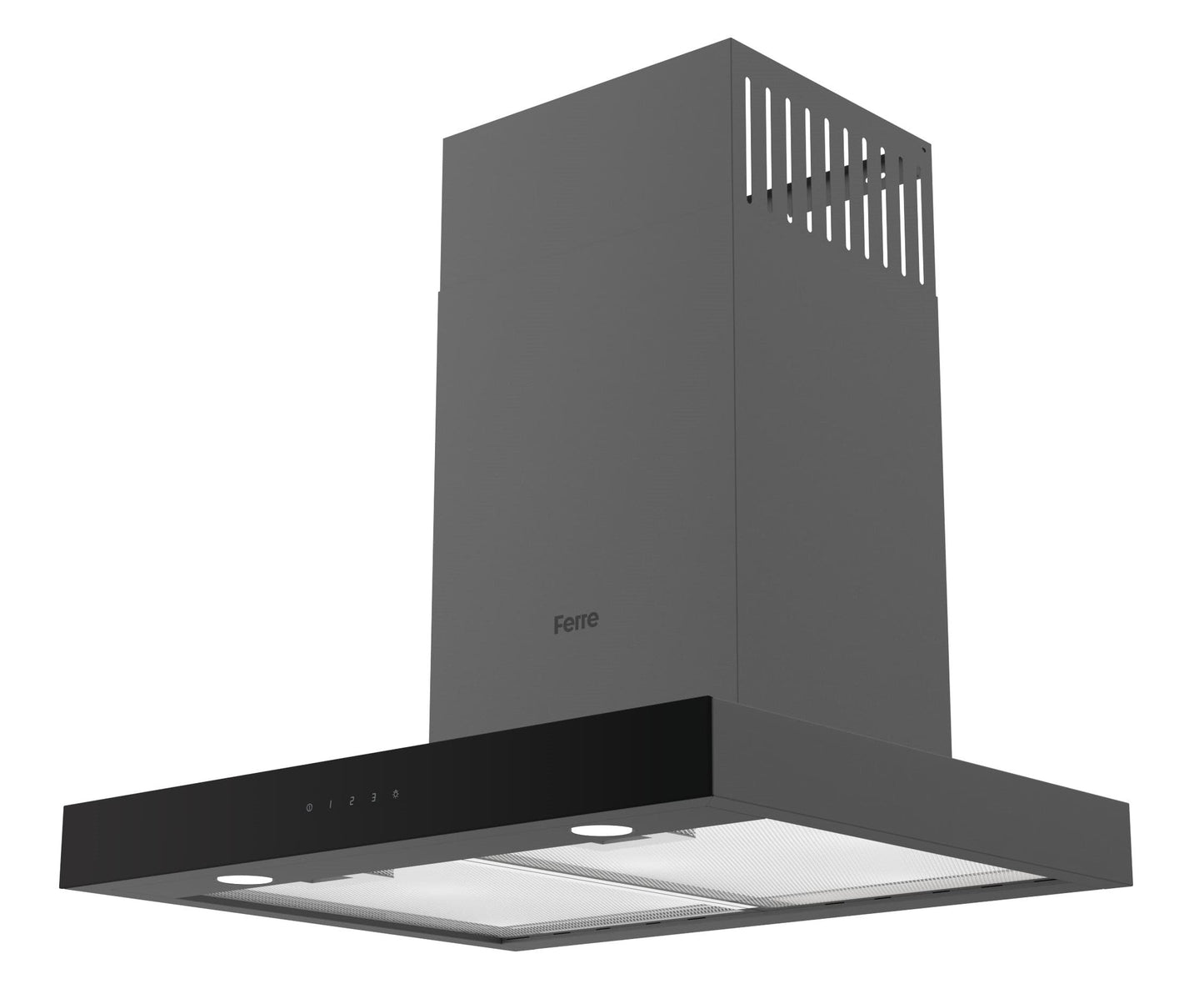 Ferre HT600T-BL 60cm T Model Cooker Hood - Glass - Touch Control - Black