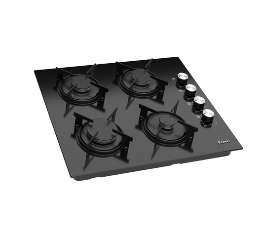 Ferre 2140 BL - 60cm Built-in Gas Hob - 4 Burners - Black Glass